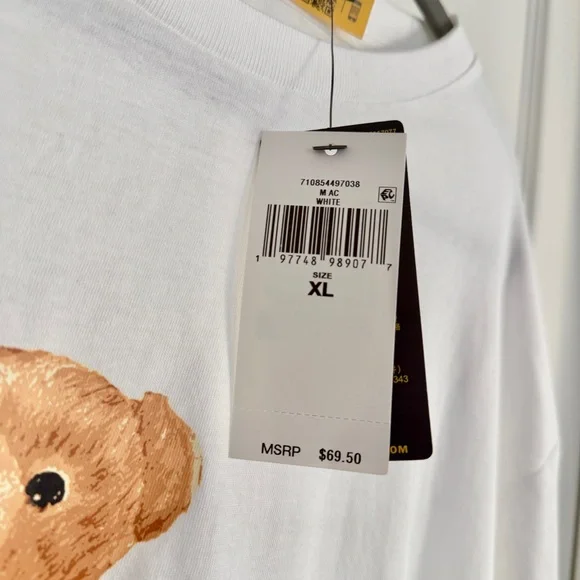 🐻 Polo Bear Ralph Lauren Denim Jacket Graphic T-Shirt Tee XL Extra Large - Picture 16 of 16